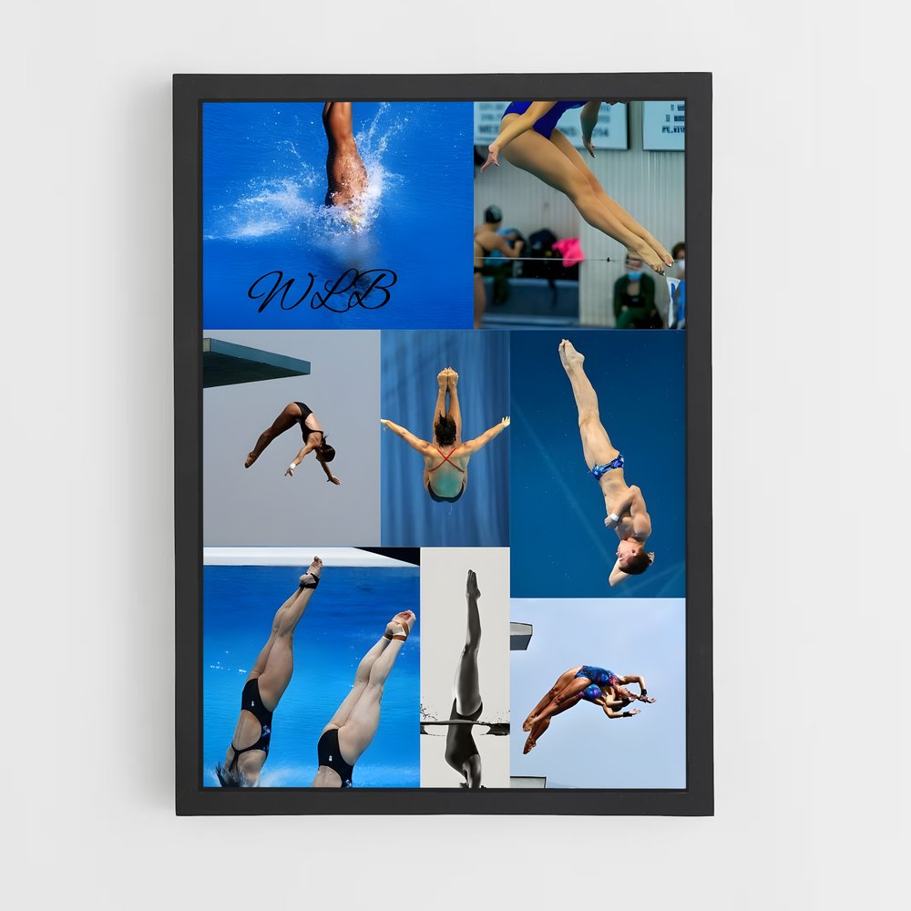 Poster Diving world faufile – affiche Plongeon depuis une plateforme (vue 2)